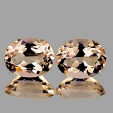 Natural Golden Pink Morganite  Pair [Flawless-VVS]