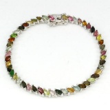 Natural Fancy Color Marquise Tourmaline Bracelet