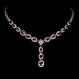 Natural Pigeon Blood Red Ruby Necklace