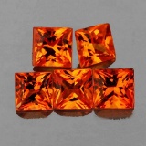 Natural Princess Cut Golden Orange Sapphire - FL