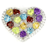 Natural Multi Gem Hearts Pendant