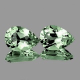 NATURAL LIGHT GREEN AMETHYST PAIR 10x7 MM