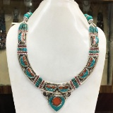 Tibet Natural Stone Tribal Queen Royal Necklace