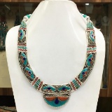 Tibet Natural Stone Tribal Queen Royal Necklace