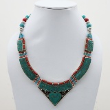 Tibet Natural Stone Tribal Queen Royal Necklace