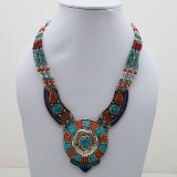 Tibet Natural Stone Tribal Queen Royal Necklace