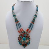 Tibet Natural Stone Tribal Queen Royal Necklace