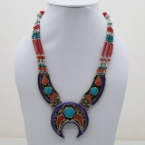 Tibet Natural Stone Tribal Queen Royal Necklace