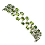 Natural  Oval Chrome Diopside Bracelet