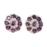 Natural Unheated Rhodolite Garnet Earrings