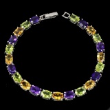 Natural  Amethyst Citrine Peridot Bracelet