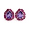 Natural Brazil Amethyst 10x8 MM Red Ruby Earrings