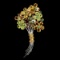 Natural Tourmaline Citrine Sapphire Emerald Brooch