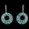 Natural Neon Blue Apatite Black Spinel Earrings