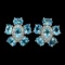 Natural  Swiss Blue Topaz 6x4mm Earrings