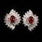 Genuine  Oval Cut 7x5 mm Top Blood Red Ruby Earrings