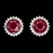 Natural Red Ruby Stud Earrings