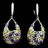 Amethyst Citrine Peridot Topaz Tanzanite Earrings