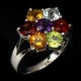 Natural Multi Gemstone Ring