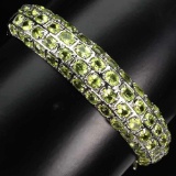 Natural Unheated Oval Peridot Bangle