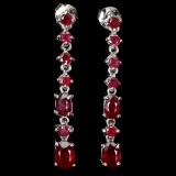 Natural Red Ruby Earrings