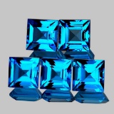 Natural Swiss Blue Topaz 5 Pcs[Flawless-VVS]