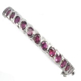 Natural Unheated Oval Rhodolite Garnet Bangle