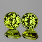 Natural Green Yellow Mali Garnet Pair{Flawless-VVS}