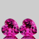 Natural Heart Hot Pink Topaz Pair{Flawless-VVS1}