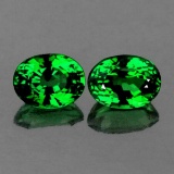 Natural Emerald Green Tsavorite Garnet Pair - FL