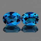 Natural  AAA London Blue Topaz Pair {Flawless-VVS1}