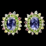 Natural Chrome Diopside Sapphire Earrings