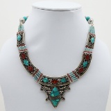 Tibet Natural Stone Tribal Queen Royal Necklace