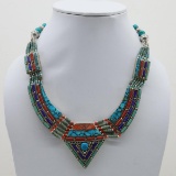 Tibet Natural Stone Tribal Queen Royal Necklace