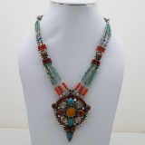 Tibet Natural Stone Tribal Queen Royal Necklace