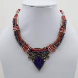 Tibet Natural Stone Tribal Queen Royal Necklace