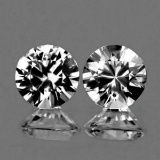 Natural Cambodian White Zircon Pair{Flawless-VVS1}