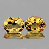 Natural Golden Yellow Citrine Pair 10x8 MM - FL