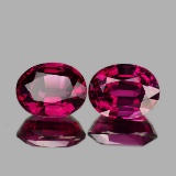 Natural Raspberry Red Pink Rhodolite Garnet Pair - FL