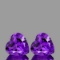 Natural Purple Amethyst Heart Pair {Flawless-VVS1}