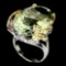 Natural Handmade Green Amethyst 30.11ct Rhodolite Ring
