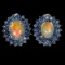 Natural Unheated Opal & Sapphire Earrings
