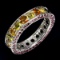 Natural Multi Color Tourmaline Rhodolite Garnet Ring