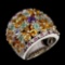 Natural Citrine Amethyst Emerald Ring
