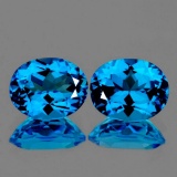 Natural AAA Swiss Blue Topaz Pair{Flawless-VVS1}