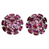 Natural  Rhodolite Garnet Earrings