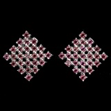 Natural Unheated Rhodolite Garnet Earrings