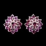 Natural Untreated Rhodolite Garnet Earrings