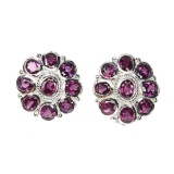 Natural Unheated Rhodolite Garnet Earrings