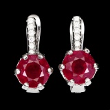 Natural Pigeon Blood Red Ruby Earrings
